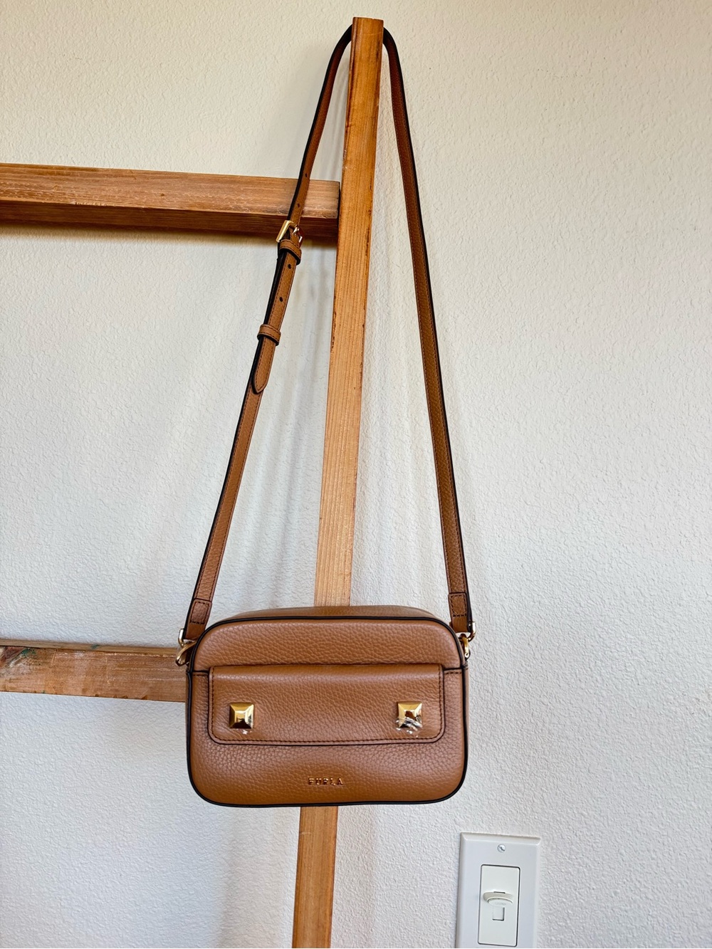 Furla Tan Leather Crossbody Bag
